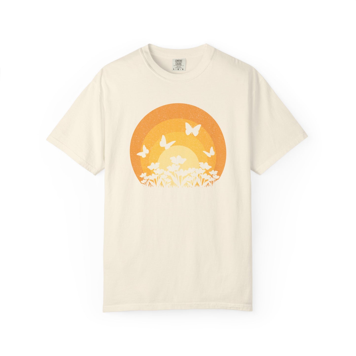Butterfly Flower Sunset Comfort Colors® Heavyweight T-shirt