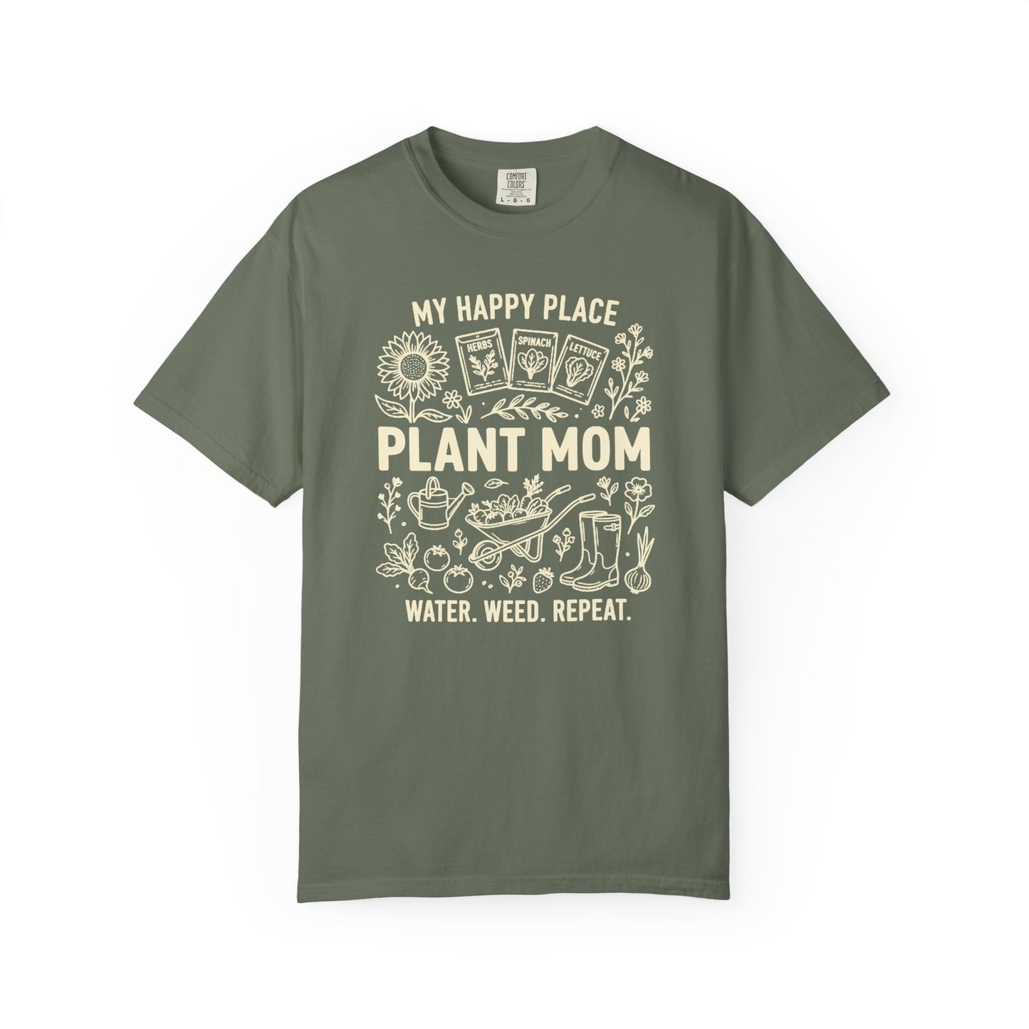 Plant Mom My Happy Place Comfort Colors® Heavyweight T-shirt
