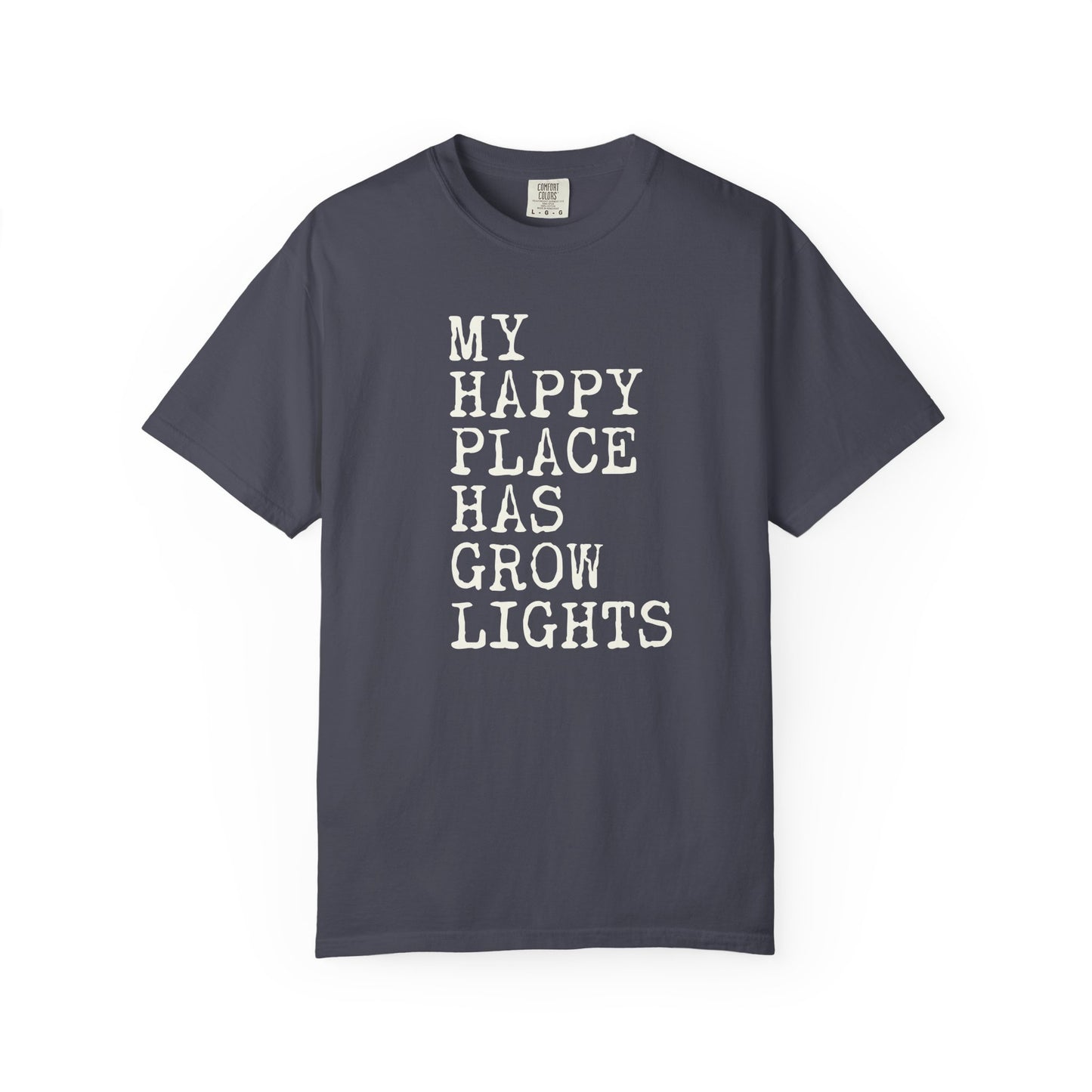 My Happy Place Has Grow Lights Comfort Colors® Heavyweight T-shirt