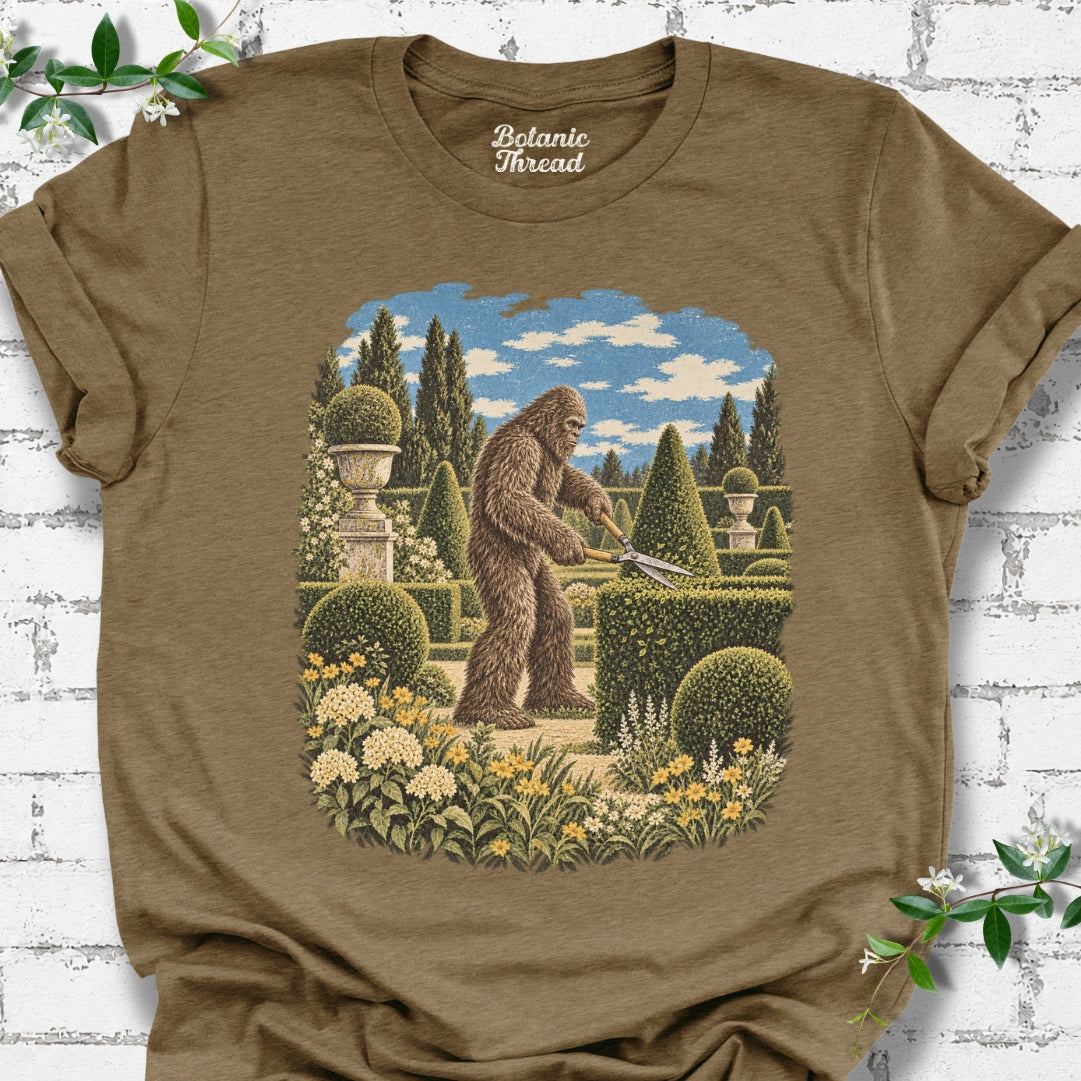 Bigfoot Trimming Shrubs T-Shirt